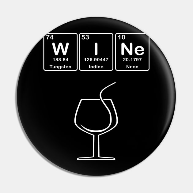 Wine with Elements Symbols Pin by JevLavigne