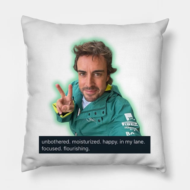 Thriving Fernando Alonso Pillow by Formula Ghostly