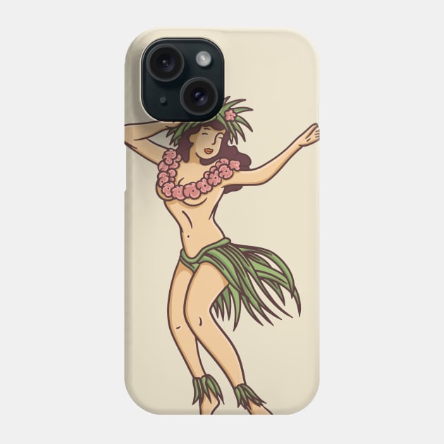 Retro Hawaiian Hula Girl Dancer Phone Case by SLAG_Creative