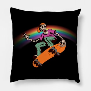 Skating Skeleton Pillow