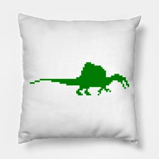 8-bit spinosaurus Green Pillow