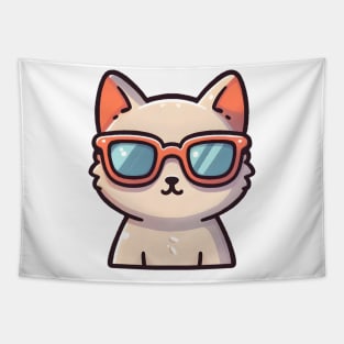 Cool Cat with Trendy Sunglasses Tapestry