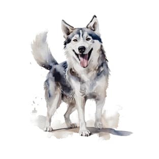 Husky Watercolor Style T-Shirt