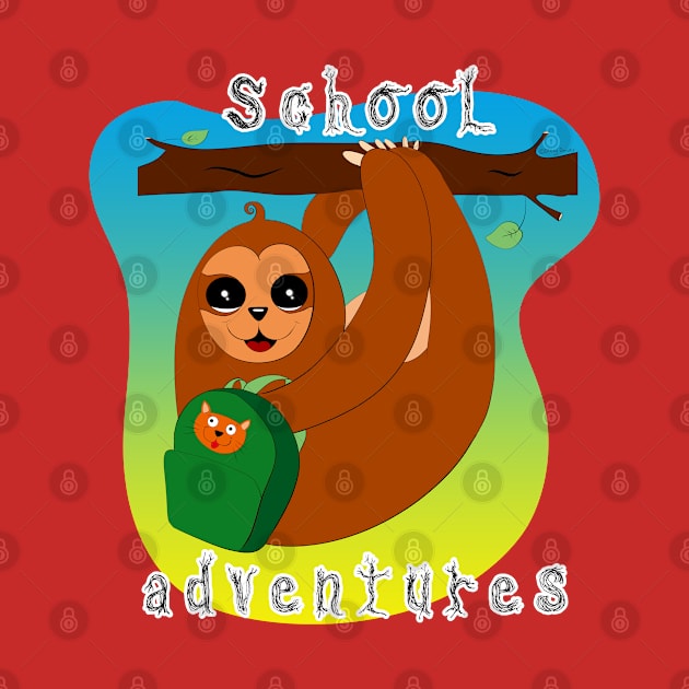 School Adventures_Boy Sloth by DitzyDonutsDesigns