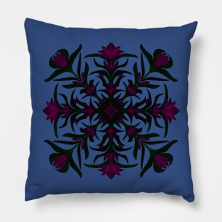 Burst of Burgundy Blossoms Pillow