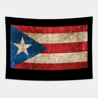 Vintage Aged and Scratched Puerto Rican Flag Tapestry