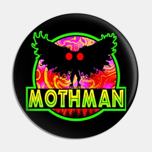 Mothman West Virginia Wing Humanoid Moth Retro Vintage Groovy Trippy Pin