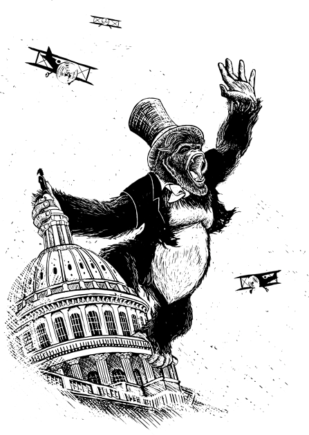 Ape Lincoln Kids T-Shirt by Fancy Artist Boy