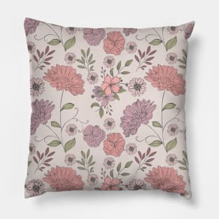 Wild Flowers Floral Pattern Pillow