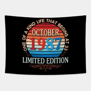 October 1987 One Of A Kind Life That Begins At 33 Years Old Limited Edition Happy Birthday To Me You Tapestry