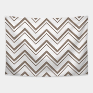 Brown Abstract Zigzag Lines Tapestry