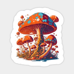 Magic Mushrooms - Colorful Forest Magnet