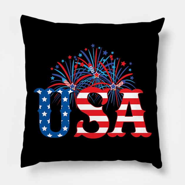 USA United States Pillow by Saldi