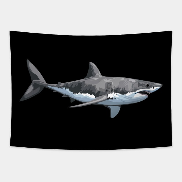 The Great White Shark Tapestry by LaughingDevil