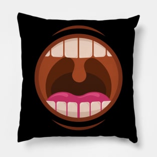 Wide Open Mouth Yelling Pillow