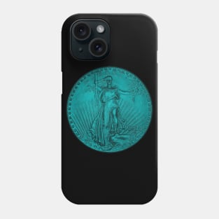 USA Liberty 1933 Coin in Turquoise Phone Case