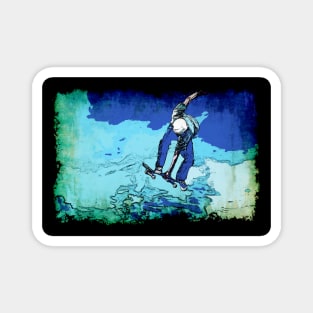 Sky Boarding - Skateboarder Magnet