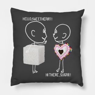 Sweetheart and Sugar Illustration Pillow