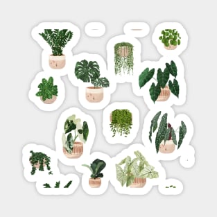 Trendy Plant Art, House Plants Pattern 2 Magnet