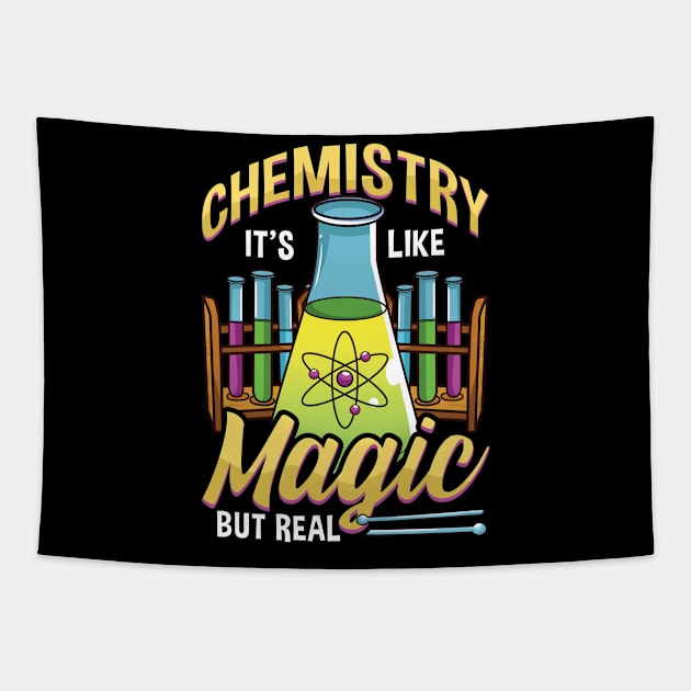 Funny Chemistry It's Like Magic But Real Science Tapestry by theperfectpresents