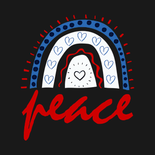 Peace Red White and Blue Rainbow T-Shirt