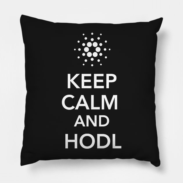 Cardano Coin - Keep Calm and HODL Cardano Cryptocurrency Pillow by vladocar