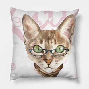 Cute cat on summery pattern Pillow