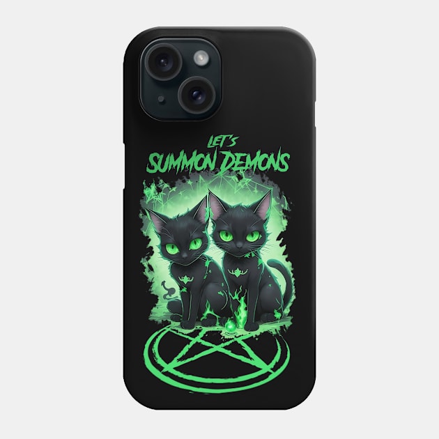 Let's Summon Demons - Evil Black Cats Edition Phone Case by SergioCoelho_Arts