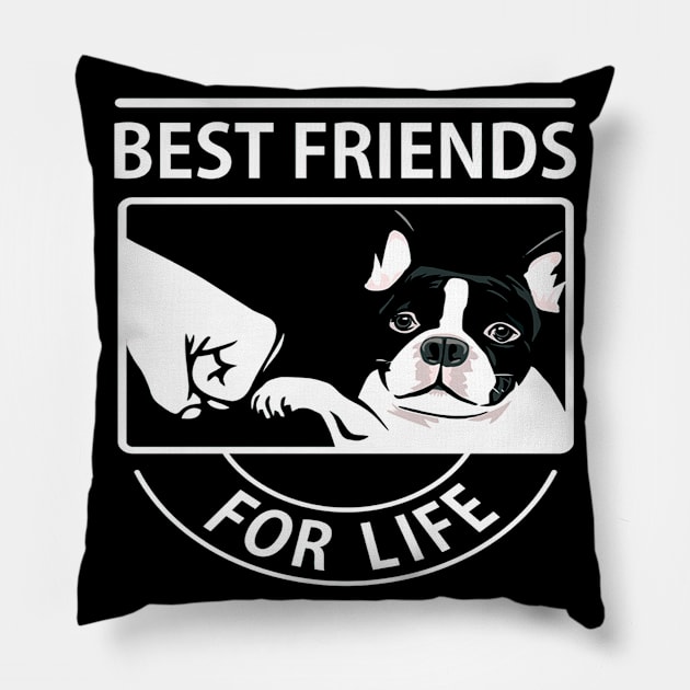 Boston Terrier Best Friend For Life Pillow by klausgaiser