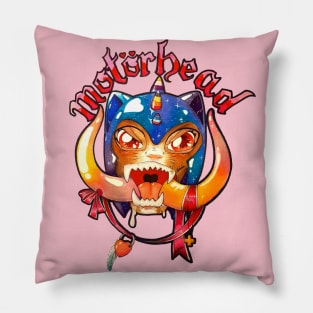 Motor Head - kawaii pink Pillow