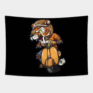 tiger rides a vespa Tapestry