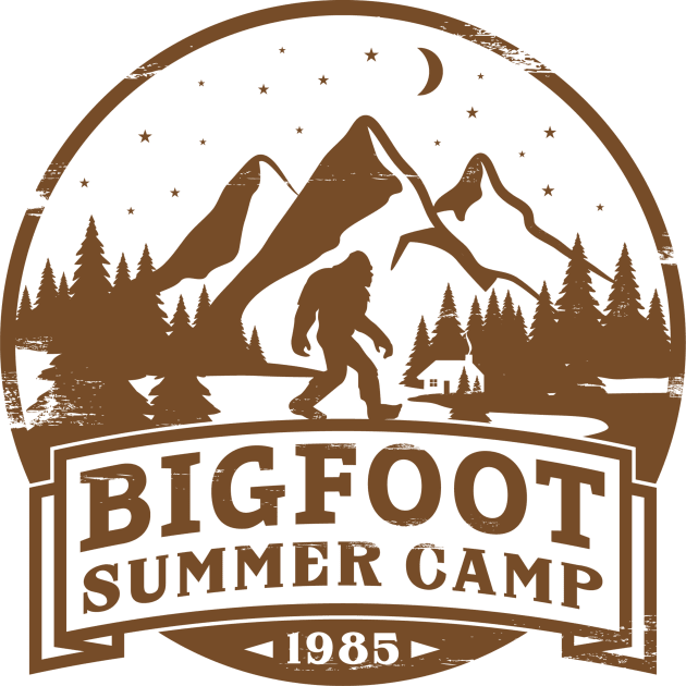 Bigfoot Summer Camp Kids T-Shirt by Funnin' Funny