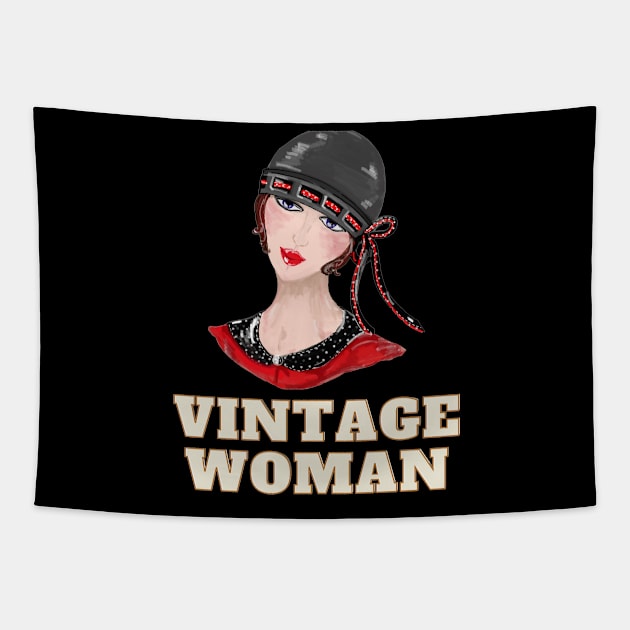 Vintage Woman Tapestry by lavprints