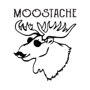 Moose-stache Funny Moose Mustache With Sunglasses Design T-Shirt