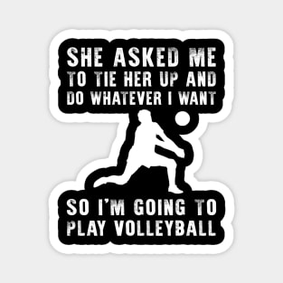 Spikes and Smiles: Embrace Your Playful Volleyball Adventures! Magnet