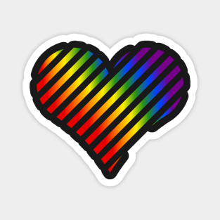 Rainbow LGBT Heart on dark Background Magnet