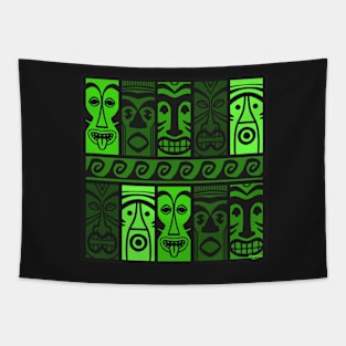Jungle Green Tikis! Tapestry