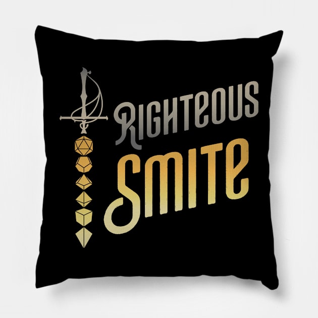 Righteous Smite Paladin Dice Sword Pillow by pixeptional