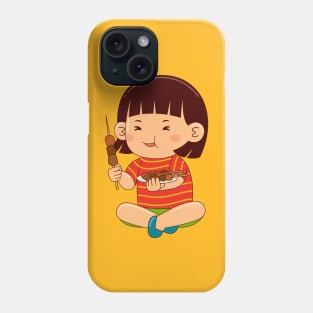 girl kids eating satay Phone Case