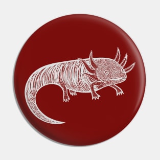 Axolotl - hand drawn animal ink art design Pin