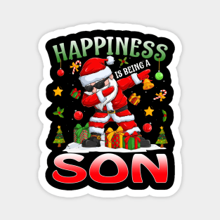 Happiness Is Being A Son Santa Christmas Magnet