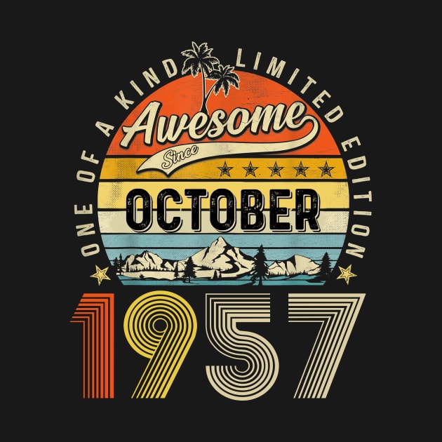 Awesome Since October 1957 Vintage 66th Birthday by PlumleelaurineArt