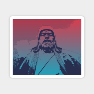 Vaporwave Genghis Khan 4230 Ulaanbaatar Magnet