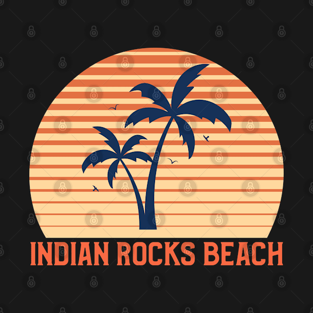 Indian Rocks Beach Sunset, Orange and Blue Sun, Gift for sunset lovers T-shirt, Palm Trees by AbsurdStore