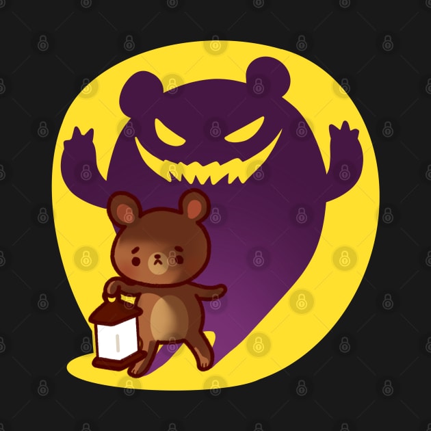 Cute Bear with a Scary Lantern Shadow by vooolatility