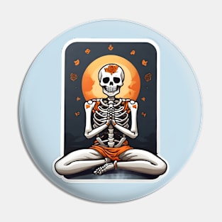 Skeleton Meditating Pin