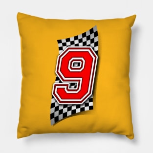 Racer Number 9 Pillow