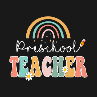 Preschool Teacher Rainbow Leapord Back to School T-Shirt