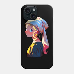 Girl with Earring T-shirt Color Background Phone Case