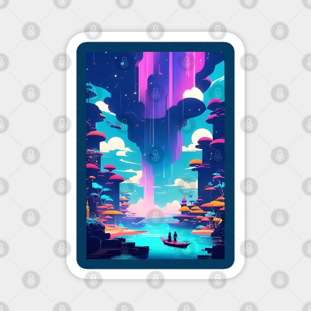 Fantasy sea landscape Magnet by Spaceboyishere